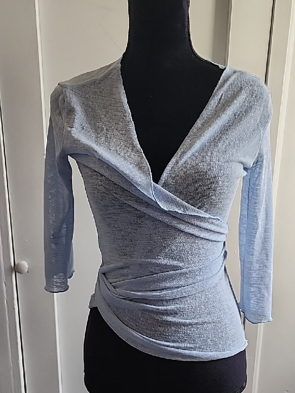 Light Blue Open Front Lightweight Shrug Cardigan OS New